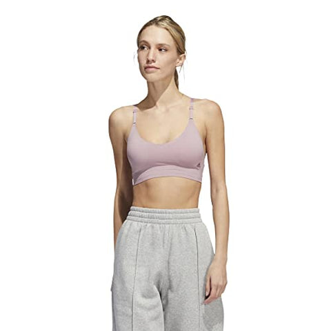 adidas Women's Standard Purelounge Light Support Strappy Bra, Magic Mauve, DD Cup