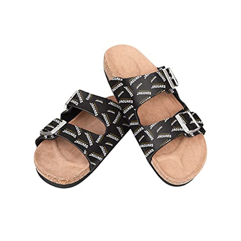 FOCO NFL Jacksonville Jaguars SMU Womens Mini Print Double Buckle Sandal