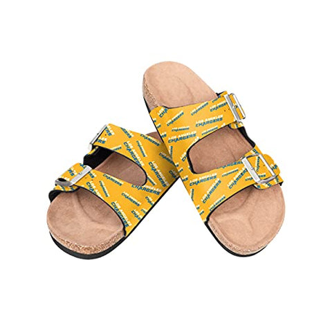FOCO NFL Los Angeles Chargers SMU Womens Mini Print Double Buckle Sandal