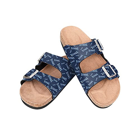 FOCO NFL Tennessee Titans SMU Womens Mini Print Double Buckle Sandal