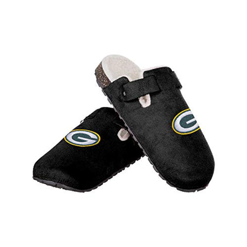FOCO Green Bay Packers NFL Womens Fur Buckle Clog Slippers - Team Color