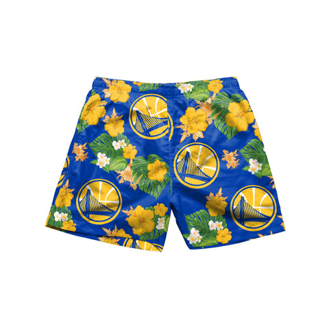 FOCO NBA Golden State Warriors Floral Swimming Trunks - Version Two - Mens