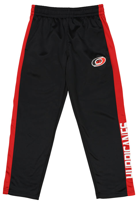 Outerstuff NHL Youth Boys Side Stripe Slim Fit Performance Pant, Carolina Hurricanes