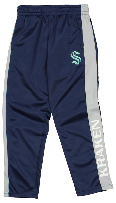 Outerstuff NHL Youth Boys Side Stripe Slim Fit Performance Pant, Seattle Kraken