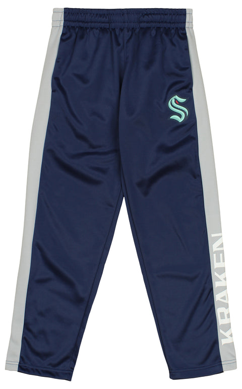 Outerstuff NHL Youth Boys Side Stripe Slim Fit Performance Pant, Seattle Kraken
