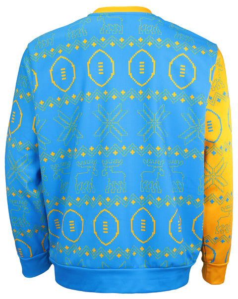 FOCO Men's NFL Printed Primary Logo Lightweight Holiday Sweater, Los Angeles Chargers