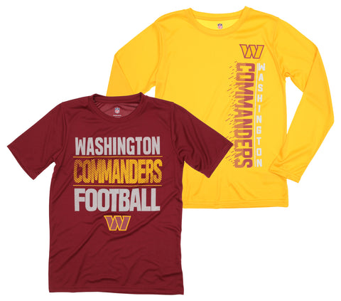 Outerstuff NFL Youth Boys Performance Long Sleeve & Short Sleeve T-shirt Combo Washington Commanders