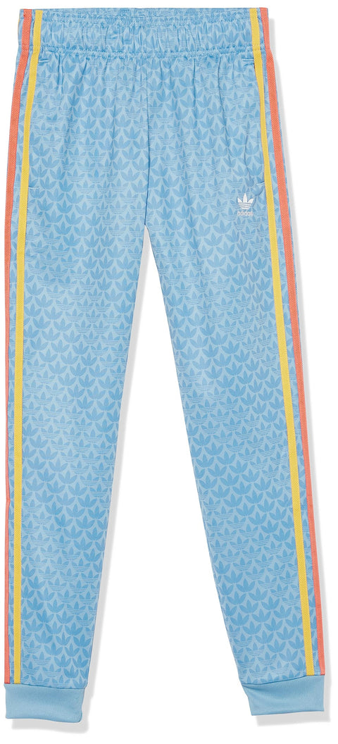 adidas Originals Unisex-Child Monogram Printed Track Pants Clear Blue/Light Blue