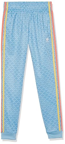 adidas Originals Unisex-Child Monogram Printed Track Pants Clear Blue/Light Blue