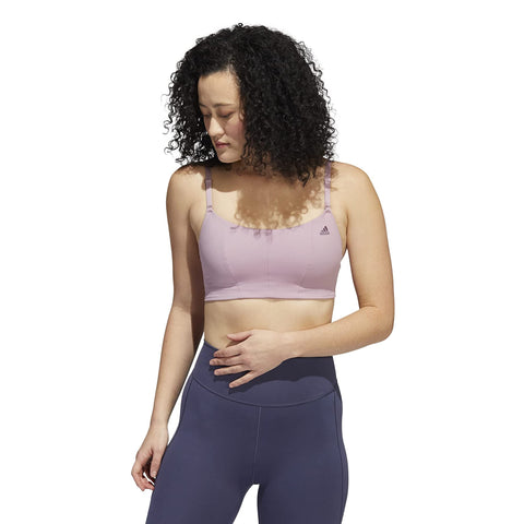 Adidas Womens Yo Sto Long Sleeve Bra Workout Bra - Light Support
