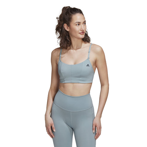 Adidas Womens Yo Sto Long Sleeve Workout Bra - Light Support