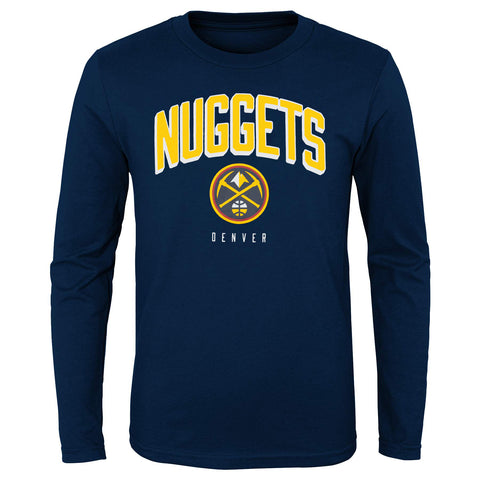 Outerstuff NBA Boys Denver Nuggets Replen Long Sleeve Dunked Tee