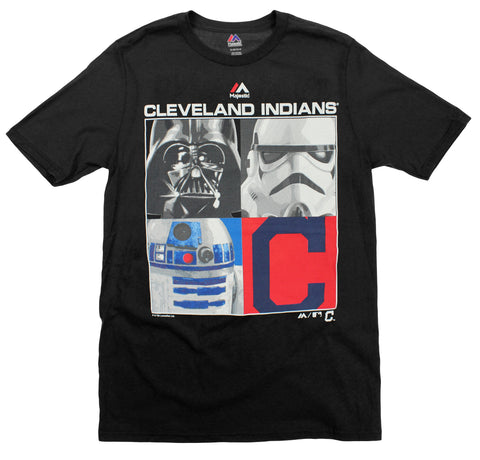 Cleveland Indians MLB Big Boys Youth Star Wars Main Character T-Shirt, Black