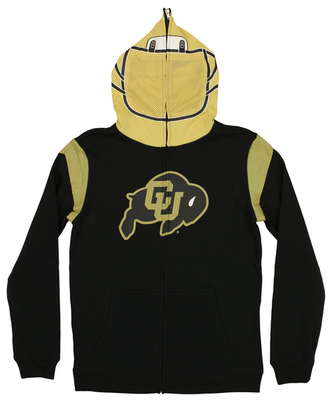 Outerstuff NCAA Youth Boys Colorado Buffaloes F/Z Fleece Helmet Masked Hoodie Blk/Gold