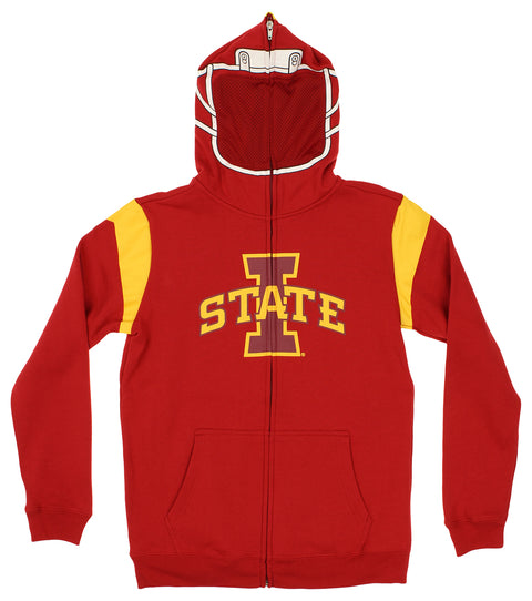 Outerstuff NCAA Boys Youth Full Zip Fleece Helmet Hoodie, Iowa State Cyclones