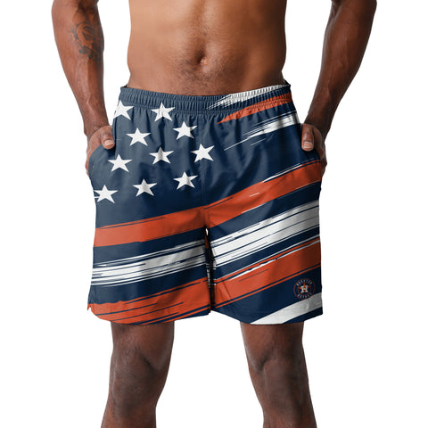 FOCO MLB Houston Astros Americana Traditional Swim Trunks - Mens