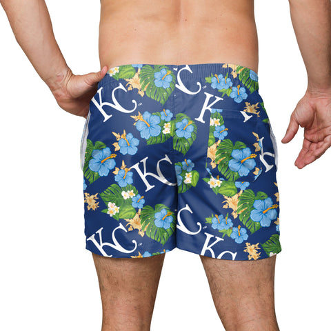 FOCO MLB Kansas City Royals Floral Swimming Trunks - Mens
