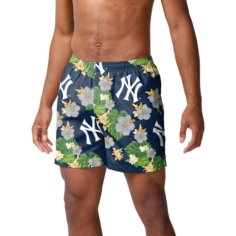FOCO MLB New York Yankees Floral Swimming Trunks - Mens