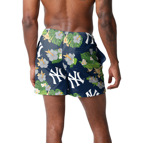 FOCO MLB New York Yankees Floral Swimming Trunks - Mens