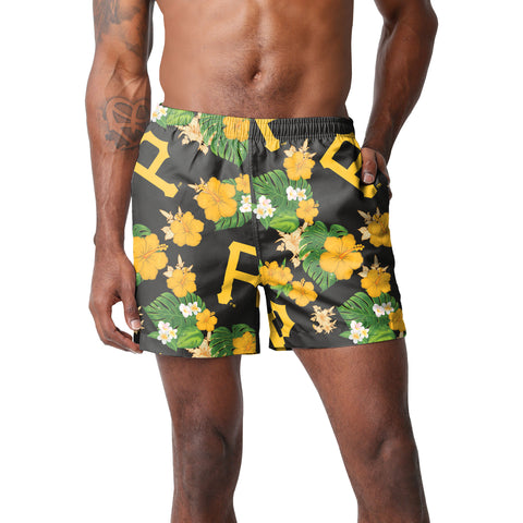 FOCO MLB Pittsburgh Pirates Floral Swimming Trunks - Mens