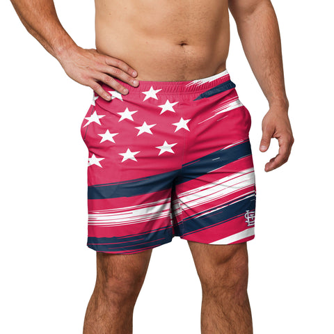 FOCO MLB St. Louis Cardinals Americana Traditional Swim Trunks - Mens