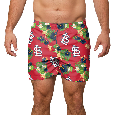 FOCO MLB St. Louis Cardinals Floral Swimming Trunks - Mens