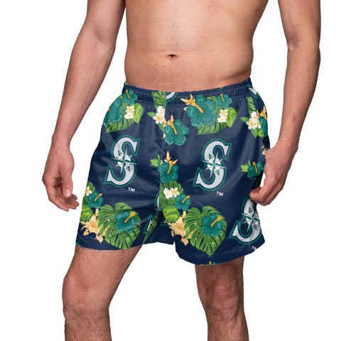 FOCO MLB Seattle Mariners Floral Swimming Trunks - Mens