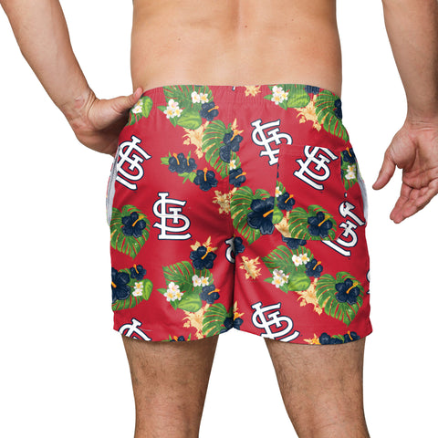 FOCO MLB St. Louis Cardinals Floral Swimming Trunks - Mens
