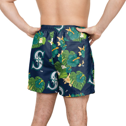FOCO MLB Seattle Mariners Floral Swimming Trunks - Mens