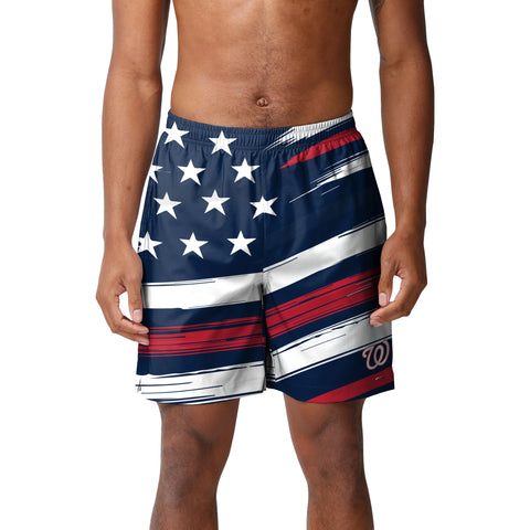 FOCO MLB Washington Nationals Americana Traditional Swim Trunks - Mens