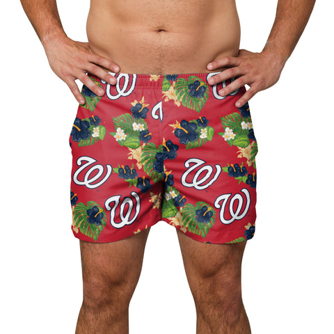 FOCO MLB Washington Nationals Floral Swimming Trunks - Mens