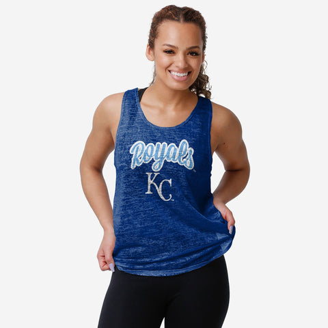FOCO MLB Kansas City Royals Burn Out Sleeveless Top - Womens