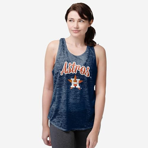 FOCO MLB Houston Astros Burn Out Sleeveless Top - Womens