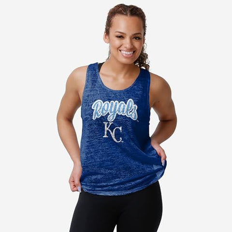 FOCO MLB Kansas City Royals Burn Out Sleeveless Top - Womens