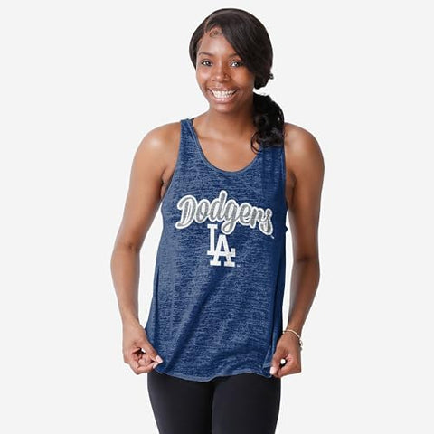 FOCO MLB Los Angeles Dodgers Burn Out Sleeveless Top - Womens