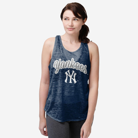FOCO MLB New York Yankees Burn Out Sleeveless Top - Womens