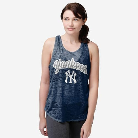FOCO MLB New York Yankees Burn Out Sleeveless Top - Womens