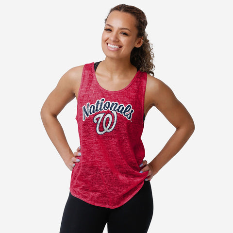 FOCO MLB Washington Nationals Burn Out Sleeveless Top - Womens