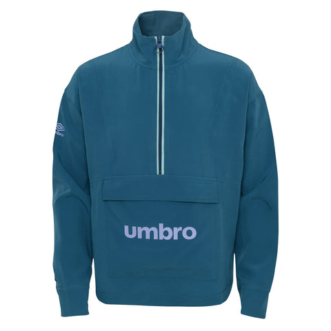 Umbro Girls 7-16 F22 Pullover Half Zip Jacket Bluecoral/Digital Violet