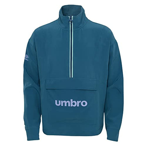 Umbro Girls 7-16 F22 Pullover Half Zip Jacket Bluecoral/Digital Violet