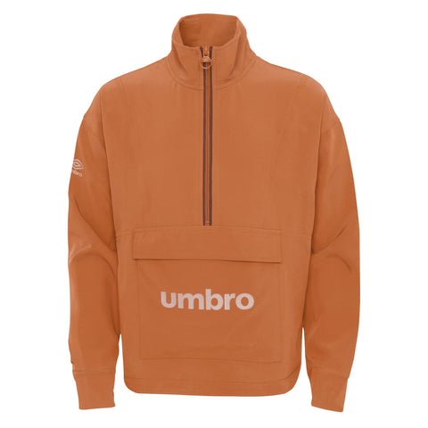 Umbro Girls 7-16 F22 Pullover Half Zip Jacket Gingersnap/Pink Clay