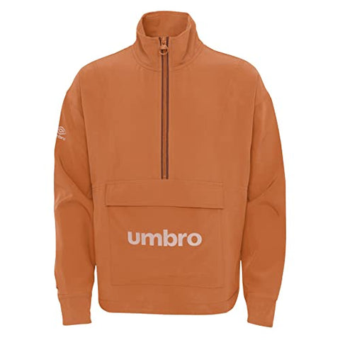 Umbro Girls 7-16 F22 Pullover Half Zip Jacket Gingersnap/Pink Clay