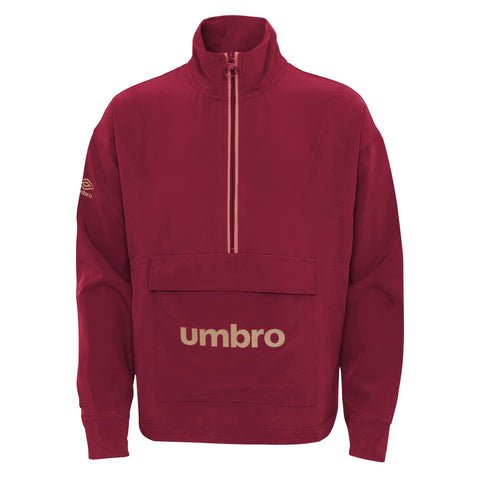 Umbro Girls 7-16 F22 Pullover Half Zip Jacket Rhubarb/Mineral Pink