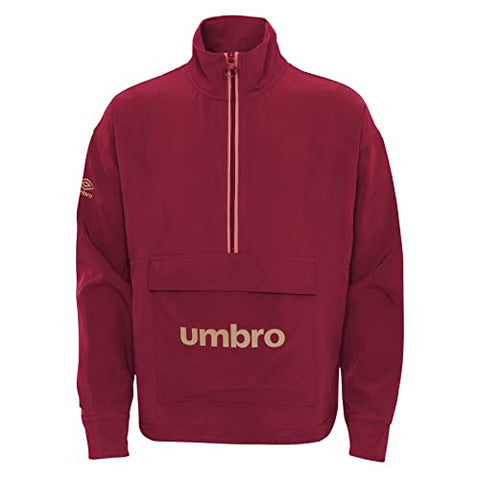 Umbro Girls 7-16 F22 Pullover Half Zip Jacket Rhubarb/Mineral Pink