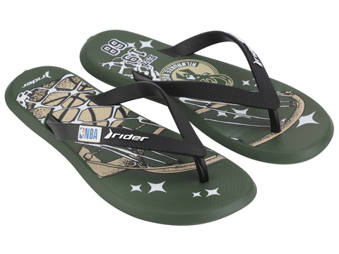 Rider R1 NBA Athletic Flip-Flops for Men, Milwaukee Bucks