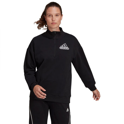 adidas Women's Essentials Half Zip Outlined Logo Sweatshirt