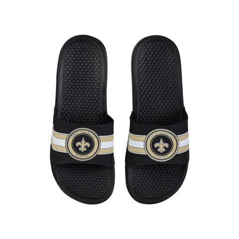 FOCO NFL New Orleans Saints 2022 Stripe Raised Slide - Mens