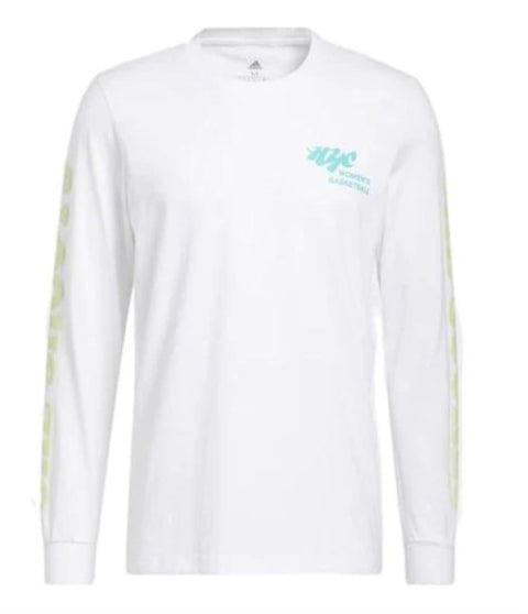 Adidas Mens Hyc Long Sleeve Graphic Tee White