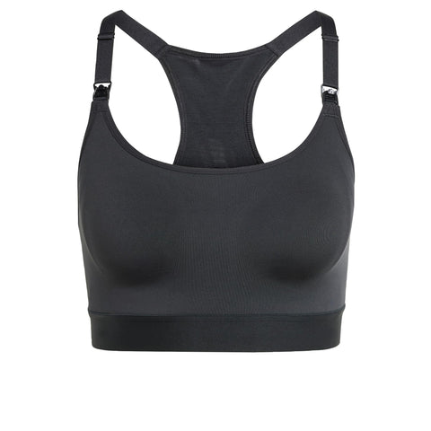 adidas Women's Powerimpact Luxe Medium Support Maternity Bra, Black/White, C-D Cup