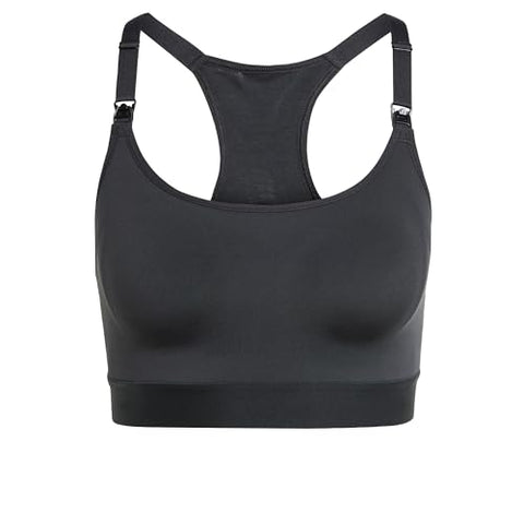 adidas Women's Powerimpact Luxe Medium Support Maternity Bra, Black/White, C-D Cup